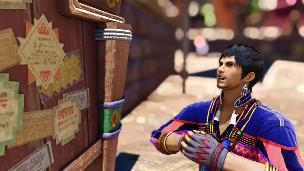 Sonicrida staring at the marketboard in Tuliyollal
